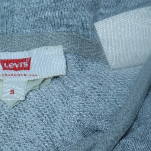 Levi's Womens Grey Small Pullover Hoodie with Logo Print