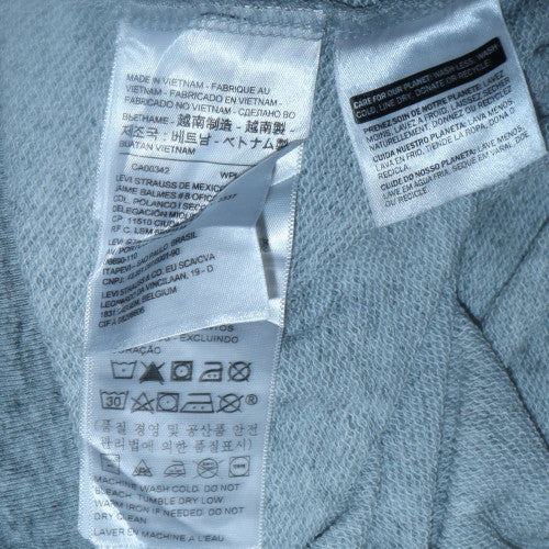 Levi's Womens Grey Small Pullover Hoodie with Logo Print
