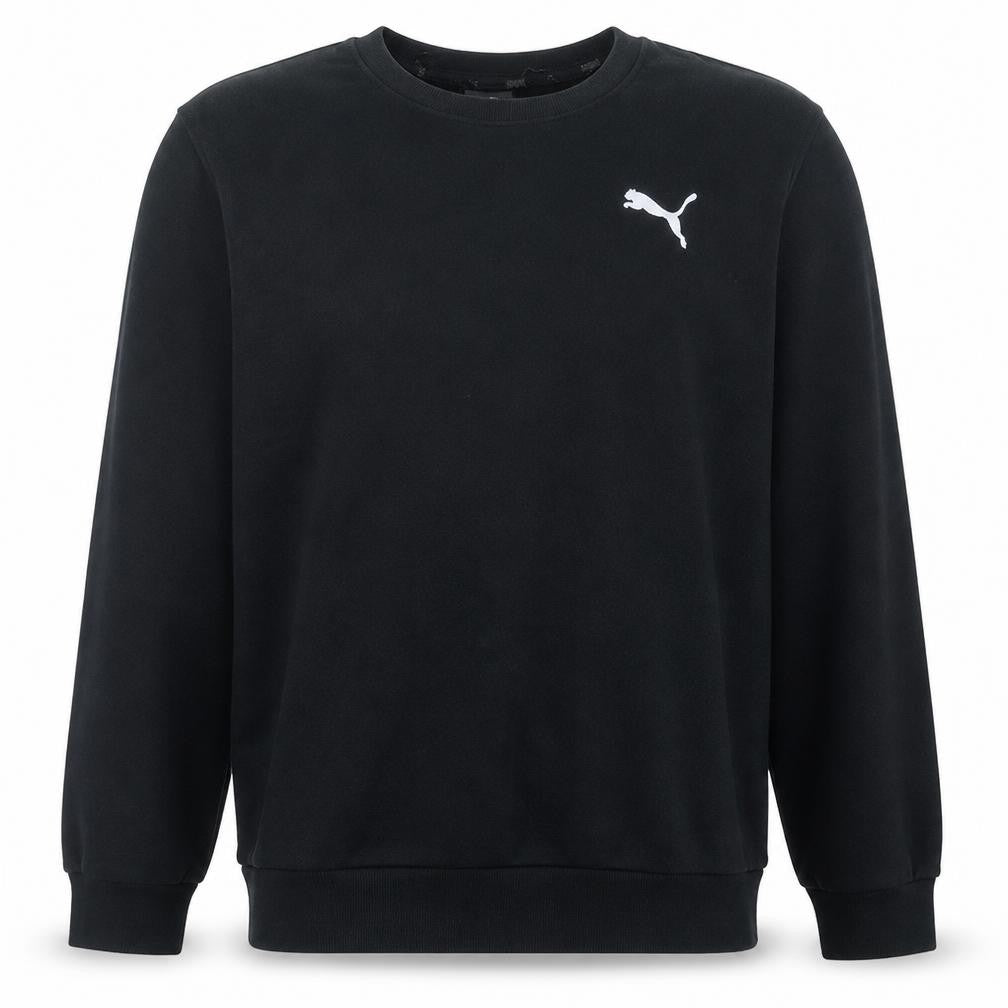 Front view of Puma Men’s Black Crew Neck Pullover Sweatshirt, size L