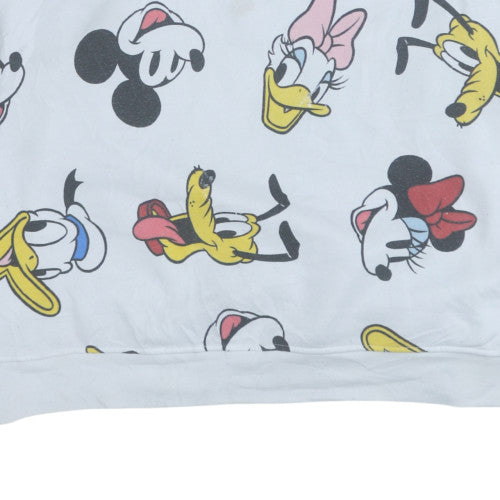 Disney Women's White Mickey & Friends Pullover Sweatshirt UK 22/24