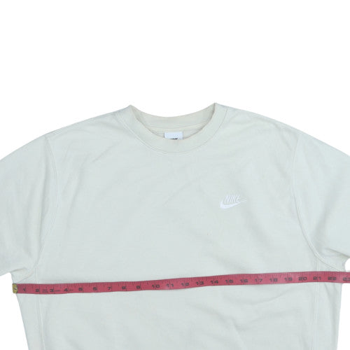 Nike Men's Ivory Crew Neck Pullover Sweatshirt M Regular Fit