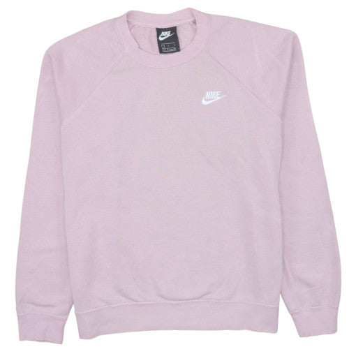 Nike Womens Pink Crew Neck Pullover Sweatshirt Size L Cotton Blend
