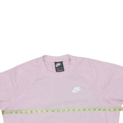 Nike Womens Pink Crew Neck Pullover Sweatshirt Size L Cotton Blend