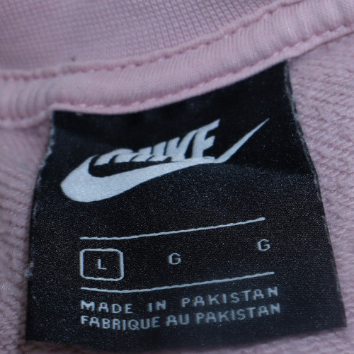 Nike Womens Pink Crew Neck Pullover Sweatshirt Size L Cotton Blend