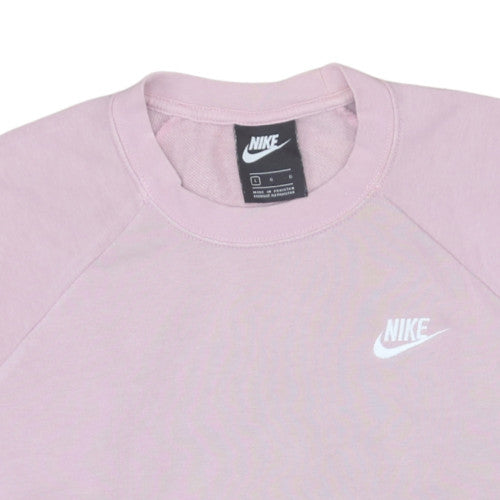 Nike Womens Pink Crew Neck Pullover Sweatshirt Size L Cotton Blend