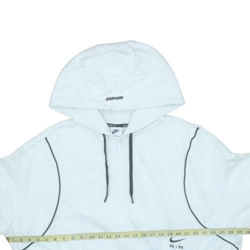 Nike Air Women White Full Zip Hoodie XL Cotton Blend