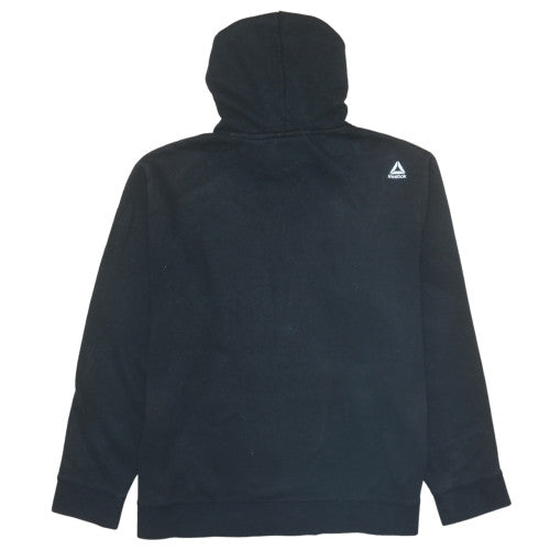 Reebok Mens Black XL Pullover Hoodie with Red Hood Lining