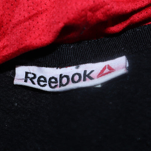 Reebok Mens Black XL Pullover Hoodie with Red Hood Lining