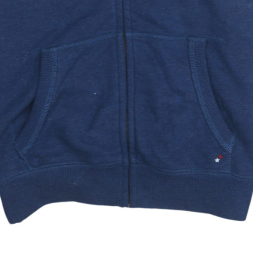 Hilfiger Denim Women's Blue Full Zip Hoodie with American Heart Print Size M