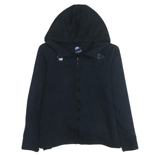 Nike Women Black Full Zip Hoodie Cotton Blend Size M