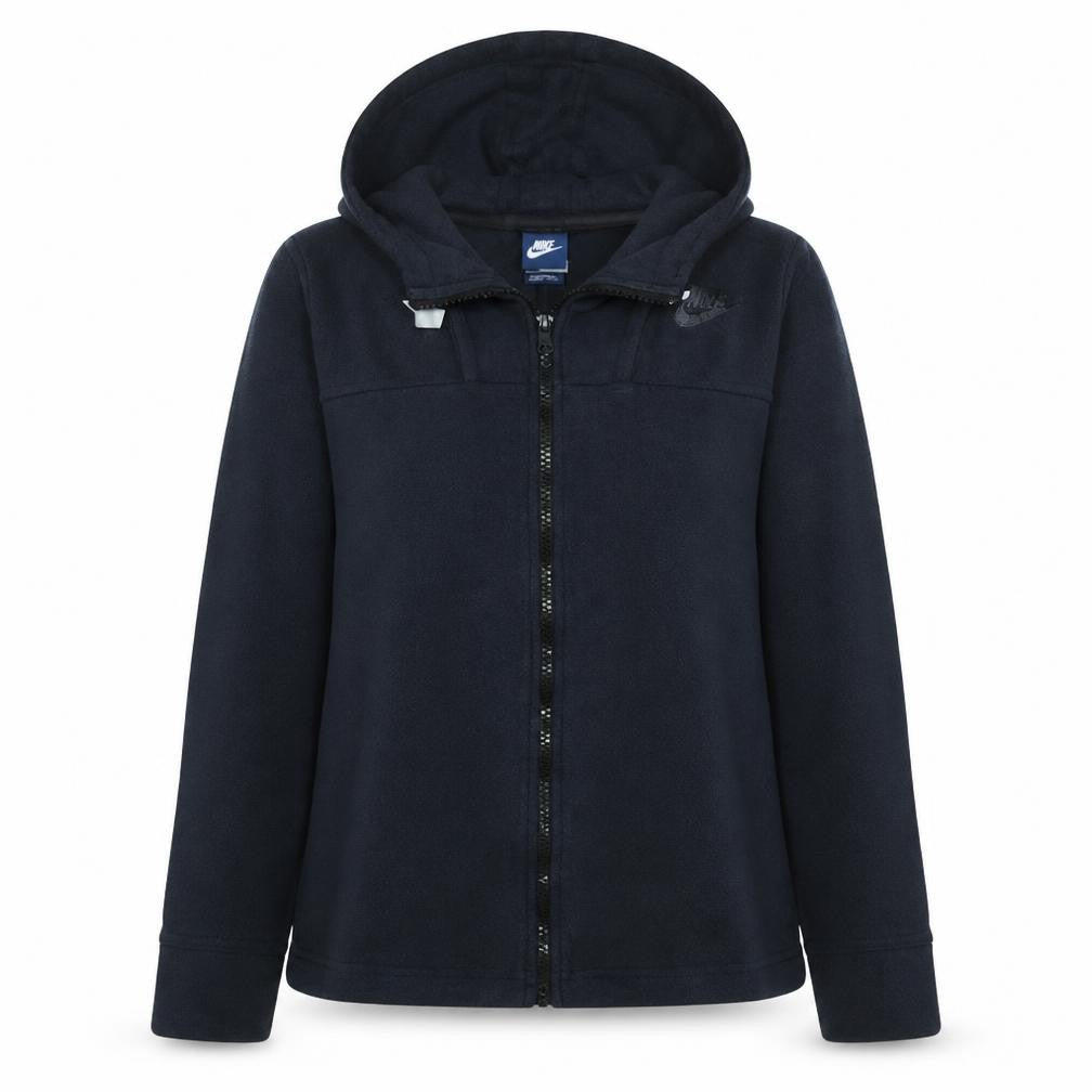 Nike Women Black Full Zip Hoodie Cotton Blend Size M