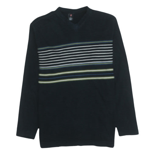 Levi's Men's Black Striped Long Sleeve Cotton T-Shirt Size M