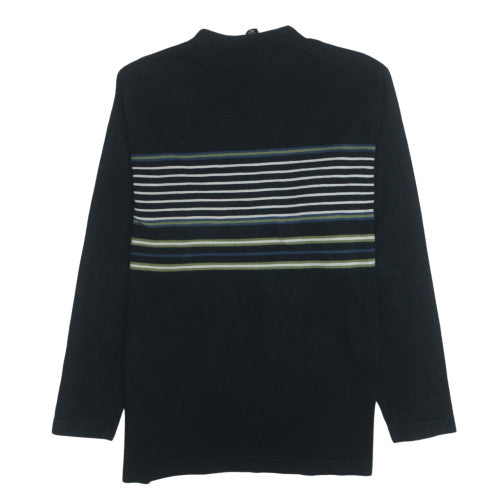 Levi's Men's Black Striped Long Sleeve Cotton T-Shirt Size M