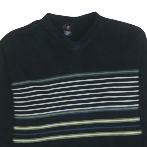 Levi's Men's Black Striped Long Sleeve Cotton T-Shirt Size M