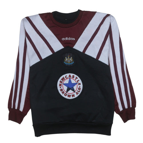 adidas Men Black & Burgundy Long Sleeve Football Pullover Sweatshirt M