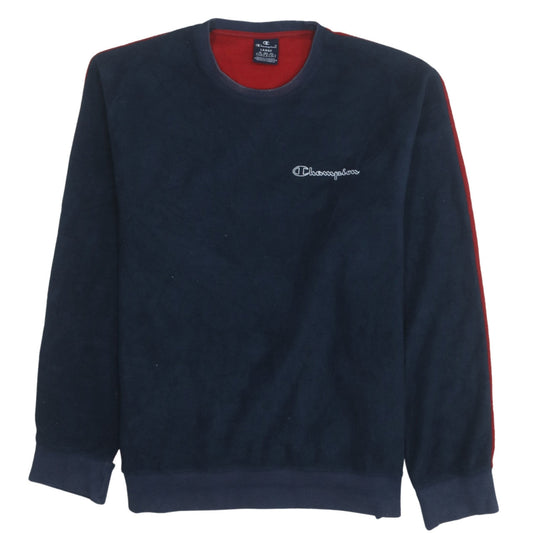 Champion Men’s Blue Red Fleece Pullover Sweatshirt Size L