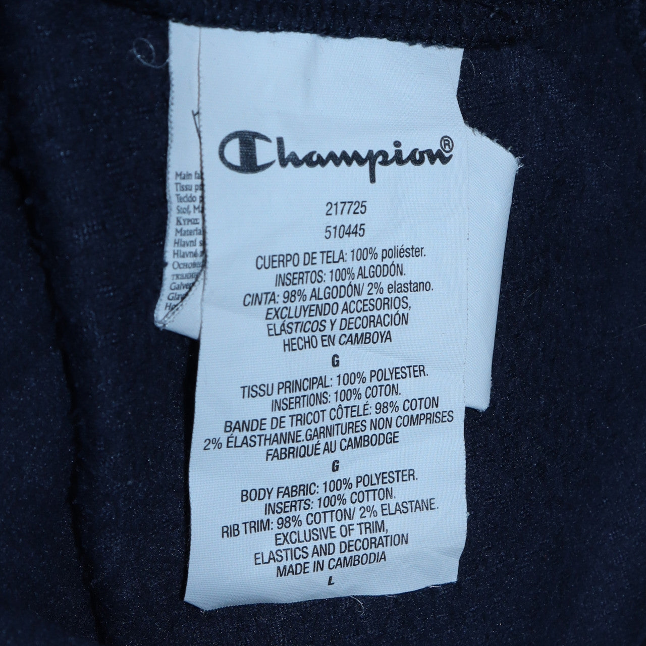 Champion Men’s Blue Red Fleece Pullover Sweatshirt Size L