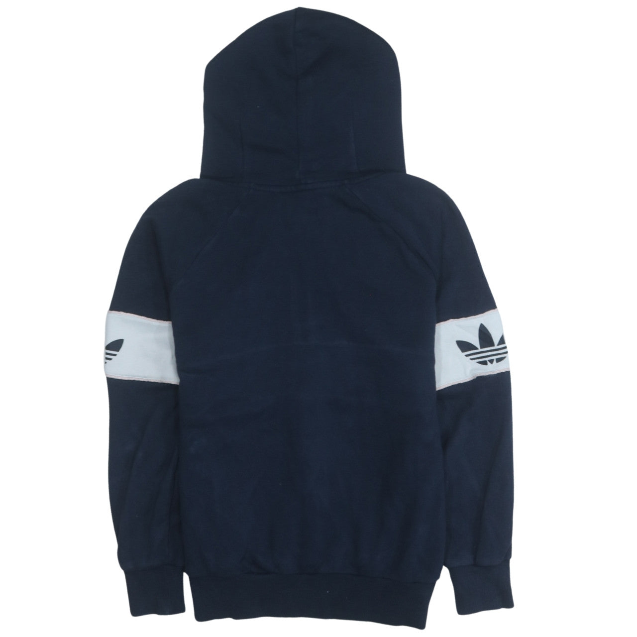 Adidas Womens Navy Blue 1/4 Zip Hoodie Size 10 Cotton Blend Casual