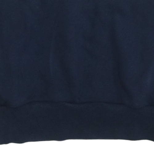 Adidas Womens Navy Blue 1/4 Zip Hoodie Size 10 Cotton Blend Casual