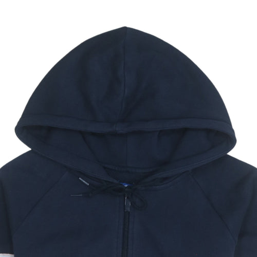 Adidas Womens Navy Blue 1/4 Zip Hoodie Size 10 Cotton Blend Casual