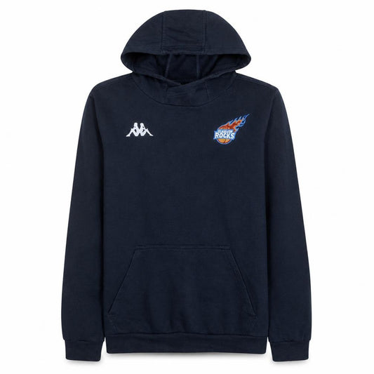 Front view of Kappa men’s blue pullover hoodie large fleece glasgow rocks