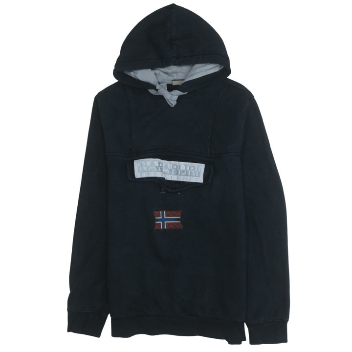 Napapijri Men Black Pullover Hoodie M Outdoor Cotton Blend