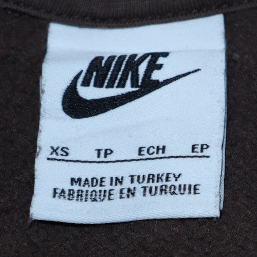 Nike Womens Brown Pullover Hoodie XS Cotton Blend Casual Sweatshirt