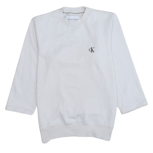 Calvin Klein Jeans Women's White Small Pullover Sweatshirt
