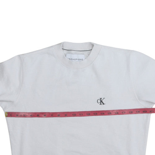 Calvin Klein Jeans Women's White Small Pullover Sweatshirt
