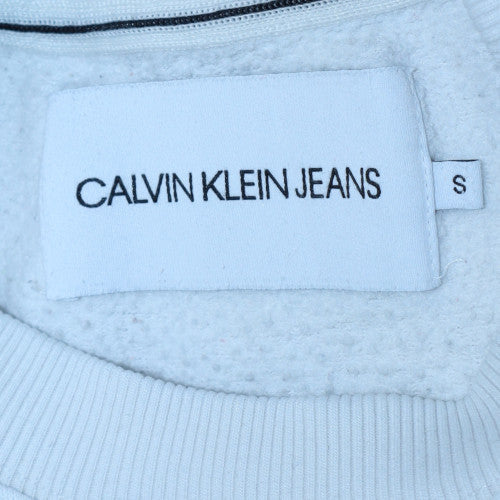 Calvin Klein Jeans Women's White Small Pullover Sweatshirt
