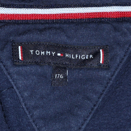 Tommy Hilfiger Men's Blue Logo Pullover Hoodie Size L