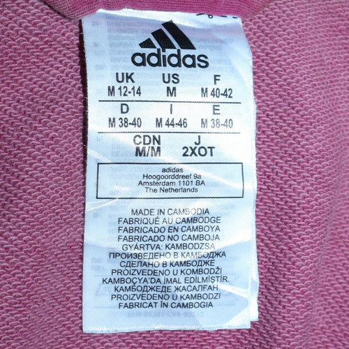 Adidas Women's Burgundy Full Zip Hoodie Size M 12-14 Casual Sportswear