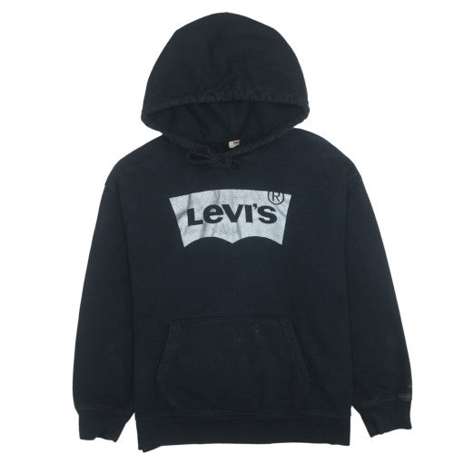 Levi's Women's Black L Pullover Hoodie with Logo Front