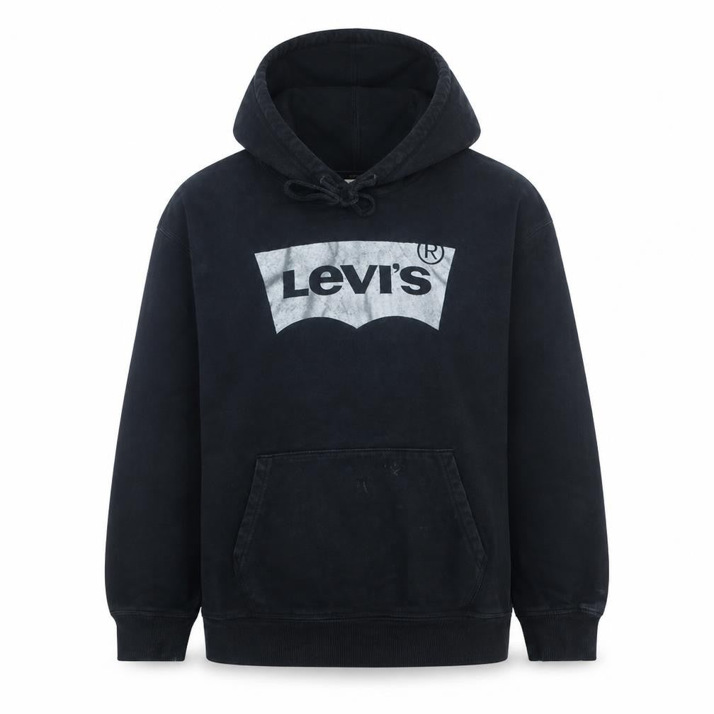 Front view of Levi's Women's Black L Pullover Hoodie with Logo Front