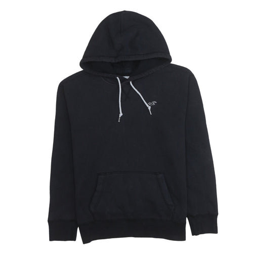 Hollister Men's Black Pullover Hoodie Small Fleece Logo Sweatshirt