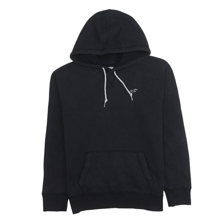 Hollister Men's Black Pullover Hoodie Small Fleece Logo Sweatshirt
