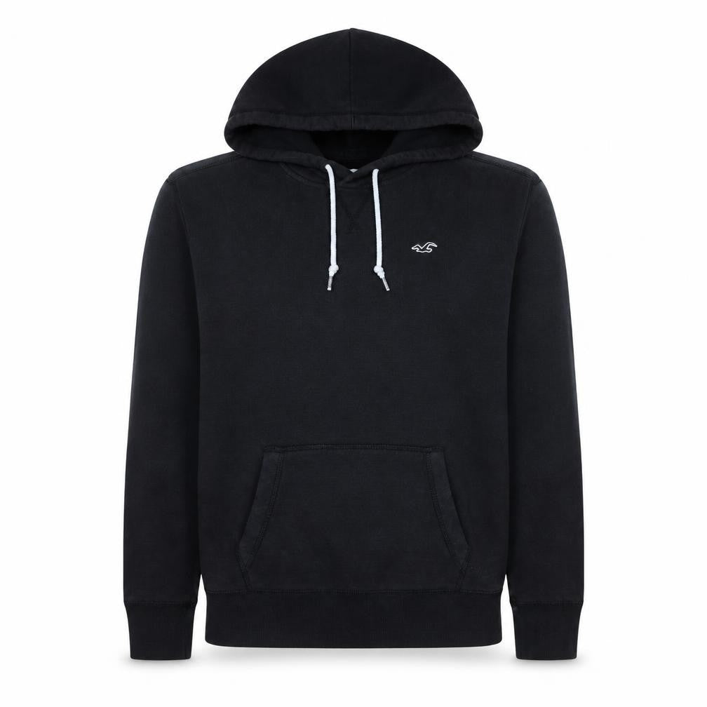 Hollister Men's Black Pullover Hoodie Small Fleece Logo Sweatshirt
