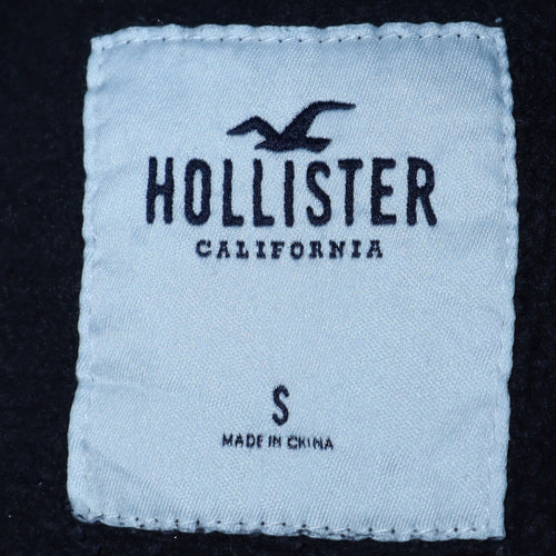 Hollister Men's Black Pullover Hoodie Small Fleece Logo Sweatshirt