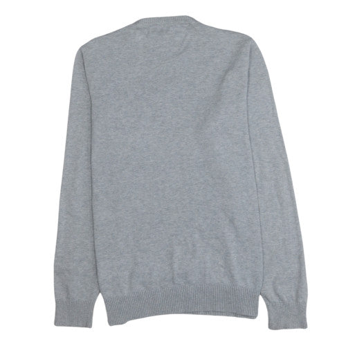 Tommy Hilfiger Men's Grey V-Neck Cotton Jumper Size S