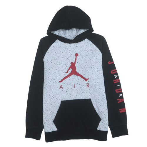Nike Jordan Boys Black & Grey Long Sleeve Pullover Hoodie - Size M
