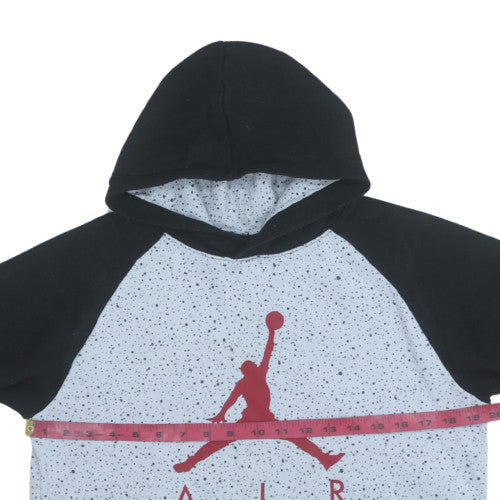 Nike Jordan Boys Black & Grey Long Sleeve Pullover Hoodie - Size M