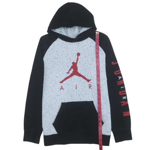 Nike Jordan Boys Black & Grey Long Sleeve Pullover Hoodie - Size M