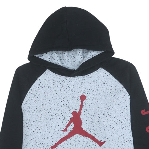 Nike Jordan Boys Black & Grey Long Sleeve Pullover Hoodie - Size M