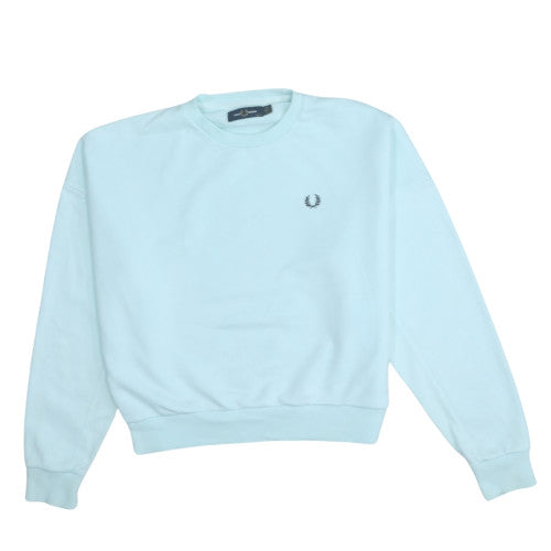 Fred Perry Women's Light Blue Crew Neck Pullover Sweatshirt UK 10