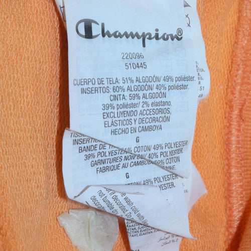 Champion Men's Beige Pullover Hoodie Large Cotton Blend