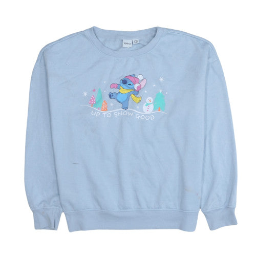 Disney Primark Women Blue L Sweatshirt Stitch Winter Graphic
