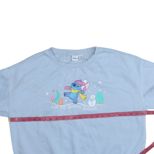 Disney Primark Women Blue L Sweatshirt Stitch Winter Graphic