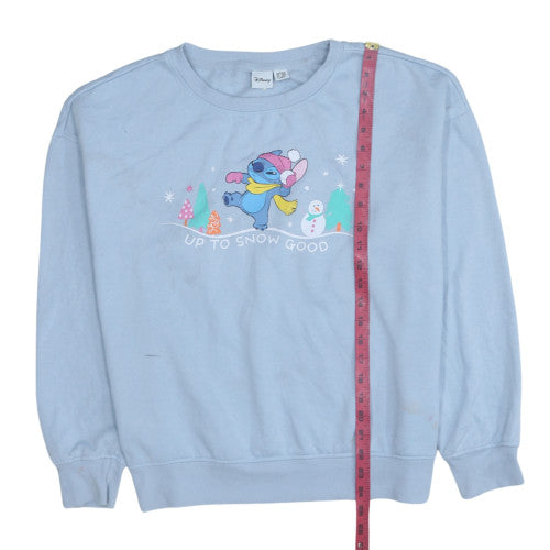 Disney Primark Women Blue L Sweatshirt Stitch Winter Graphic