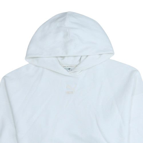 Puma Women's White Pullover Hoodie Size M Hooded Sweatshirt