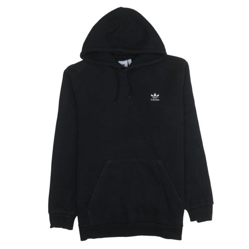 Adidas Mens Black Pullover Hoodie L Regular Fleece Logo Sweatshirt